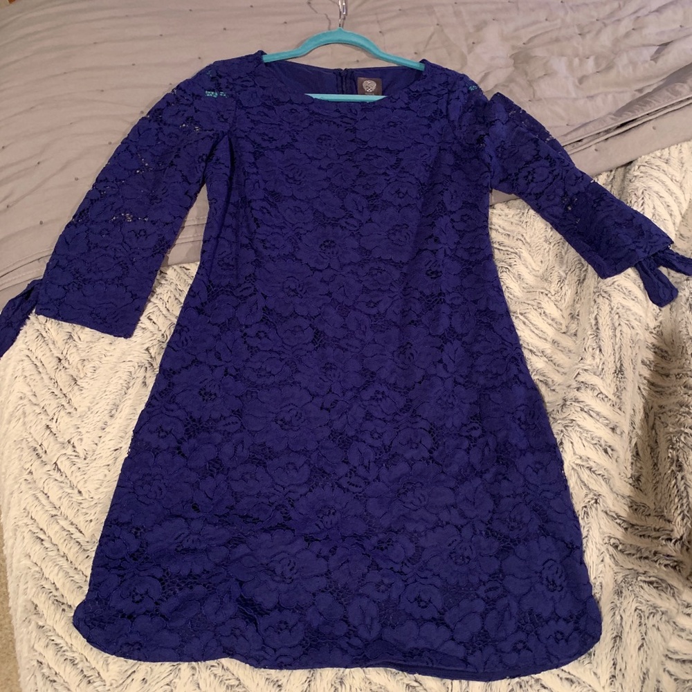 blue lace dress